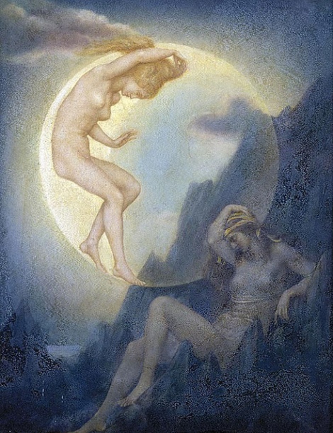 The Sleeping Earth and Wakening Moon by Evelyn De Morgan